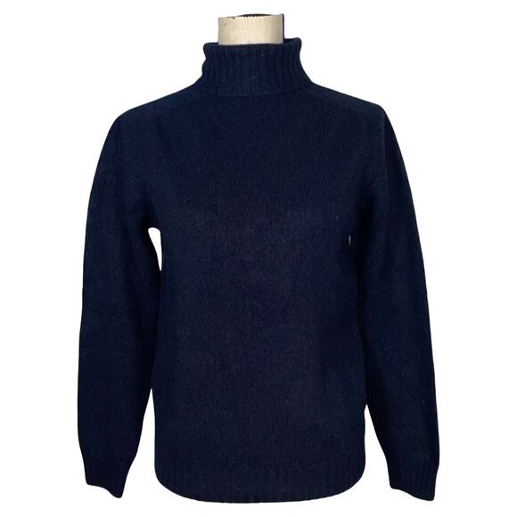 Officine Generale Paris 6 Navy 100% Scottish Yarn Turtleneck Sweater Size: M - Picture 1 of 4
